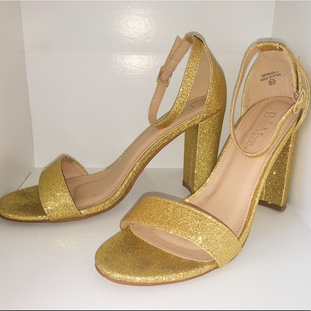 Gold High Heel Sandals
